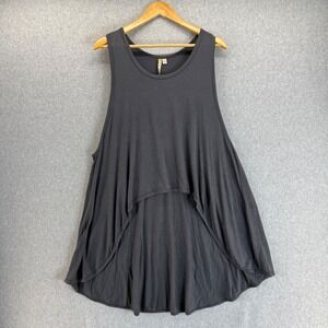 Comfy USA Hi-Low Tank Top Sleeveless Casual Flowy Tunic Charcoal Gray Size Large